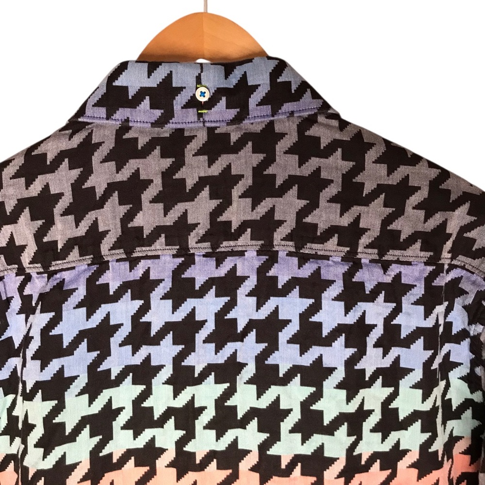 Robert Graham Multicolour Houndstooth Button Front Shirt Long Sleeve Men's Large - Picture 11 of 15